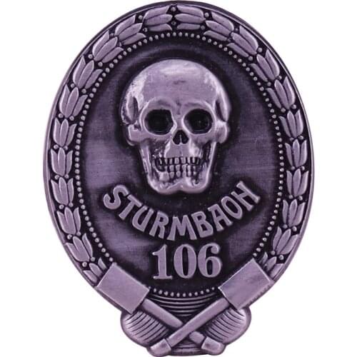 WW2/WW1 German Skull Death Head Sturmbaon 106 Combat Badge Antique Collection