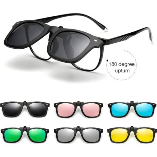 New High Quality Convenient Portable Driving Polarized Myopic Mirrored Clip-on Glasses UV400 Retro Flip-up Sunglasses#288217
