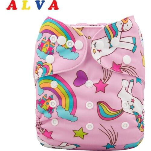 New Arrival! Alvababy Diapers Reusable One Size Fits All Cloth Diaper Double Row Snaps Cloth Baby Nappy For Girls