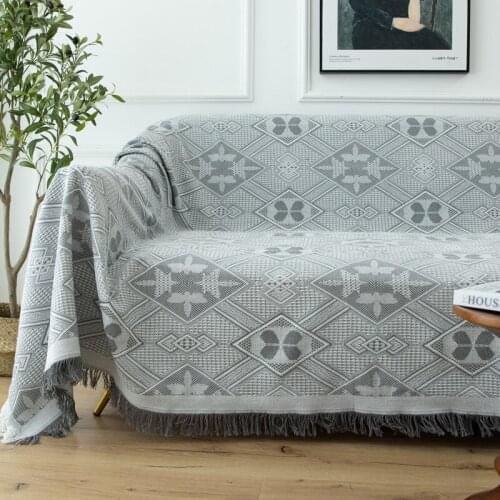 Nordic Solid Color Sofa Cover for Living Room Throw Blanket with Tassel Knitted Bed Sofa Towel Quilt Throw Blankets Bed Cover