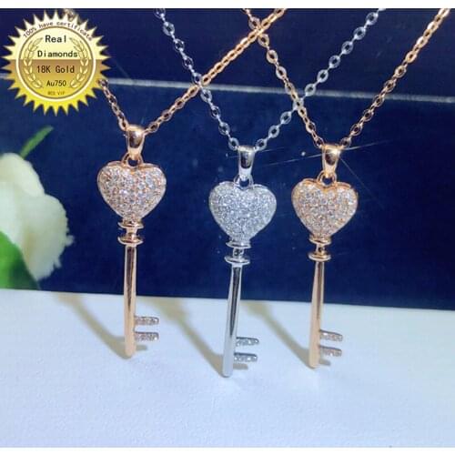 100% 18K white gold natural diamond necklace all use 0.2ct diamond and have certificate HM030