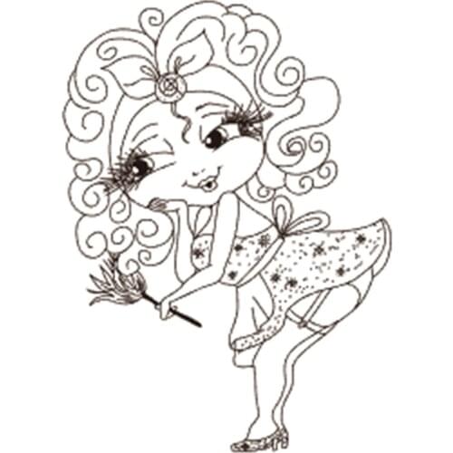 10x8 Girl holding flowers Transparent Clear Silicone Stamp Seal for DIY scrapbooking photo album Decorative clear stamp