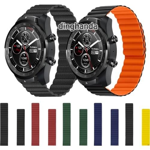 20 22mm Silicone Band Strap Magnetic Loop Watchband For Huawei Watch GT GT2 / GT2e / GT2 pro / Honor Magic Watch 2/Honor GS Pro