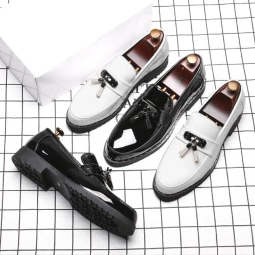 RUOYUCHENG Men's Patent Leather Shoes