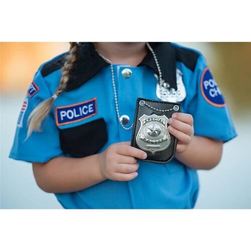 Dress Up Pretend Play America Police Special Badge With Chain And Belt Clip