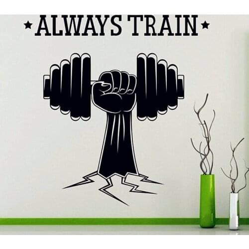 Fashion Creative English letters ALWAYS TRAIN Vinyl Wall Stickers Wallpaper Gym Sport for Home decoration