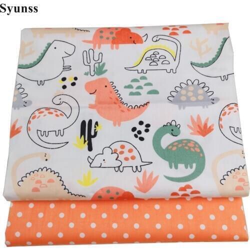 Syunss Diy Patchwork Cloth For Quilting Baby Cribs Cushions Dress Sewing Tissus Dinosaur Paradise Printed Cotton Fabric Tecido