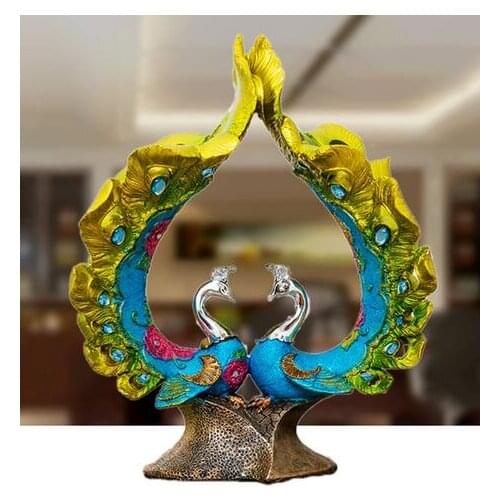 European-style lovers peacock decoration wholesale wine cabinet home decoration factory direct selling resin crafts gifts