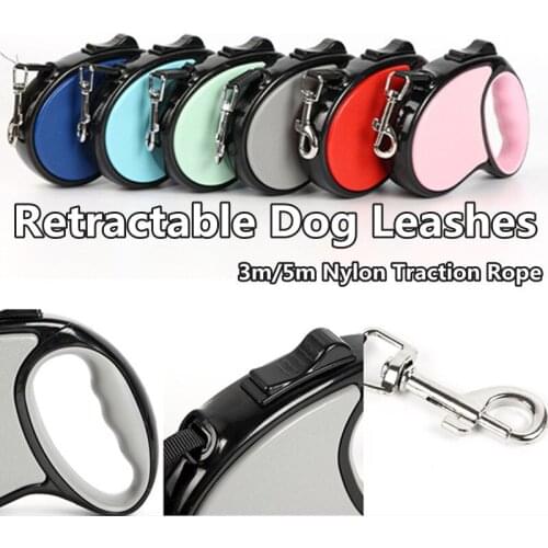 Retractable Dog Leashes 3m/5m Nylon Traction Rope Pet Supplies Petractable Dog Leash Jogging/Walking Dogs Train Tools