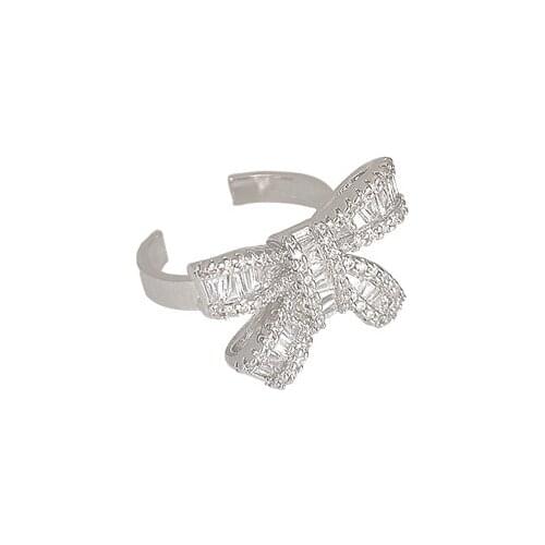 Jewellery Retro Bow Fashion Inlaid Zircon Finger Trend Female Wedding Ring for Women Girls Couple Rings