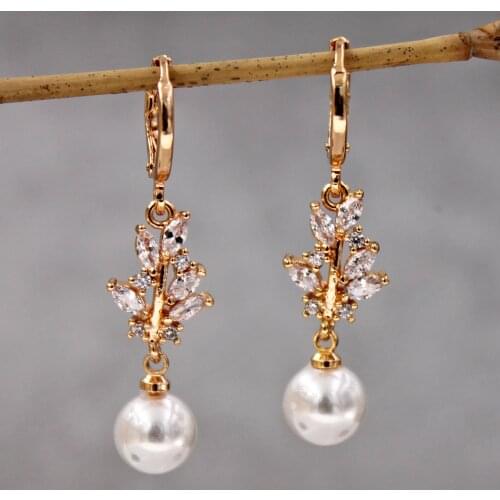 Luxury Bohemian Dangle Earrings for Women 's earrings white zircon stone waterdrop Jewelry for Party Wedding accessories Gift