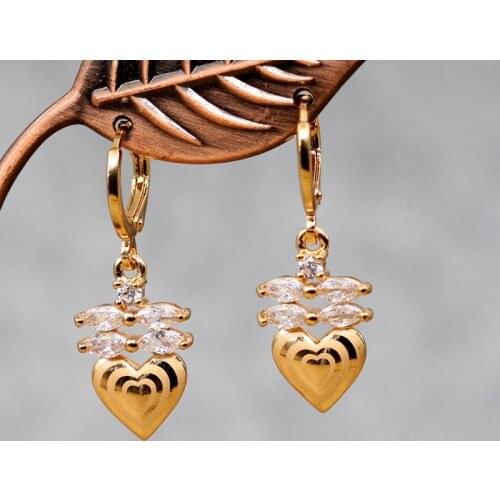 Hot New Statement Dangle Earrings Women Bohemian Gold Earrings High Quality Zircons Earrings Gift For Women OBS4605_GD_WE
