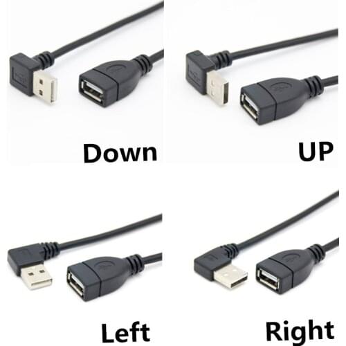 10cm 20cm 40cm USB 2.0 A Male to Female 90 Angled Extension Adaptor cable USB2.0 male to female Right/Left/Down/Up cable cord
