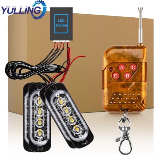 16 LED DRL High Power Ambulance Firemen Police Light 12V Fso Auto Strobe Warning Lamp Wireless Remote Car Truck Flashing Lights