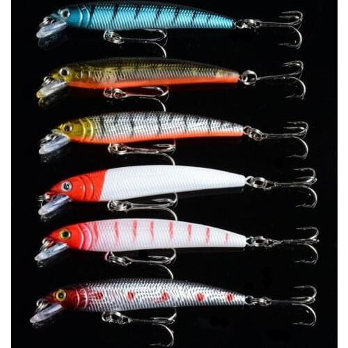 6Pcs/Lot Boutique 7.5cm/5.6g Lifelike Sea Fishing Minnow Lures Plastic Iscas Artificial Hard Baits Wobblers Goods Fishing Tackle