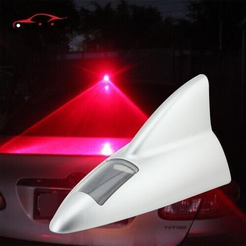 Car Solar Shark Fin Waterproof Antenna Universal Roof Decoration Anti Rear Collision Warning Lamp/anti Haze Laser Antenna Lamp