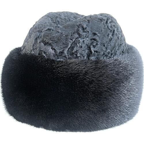 Free Shipping New Genuine Mink Fur hat Real fur cap Mens Mink fur hat Winter 3 colors Wholesale Retail