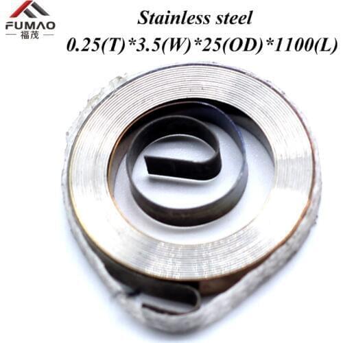Custom bimetal bistable ribbon flat torsion spiral cable constant torque coil clock spring 0.25x3.5x25x1100mm
