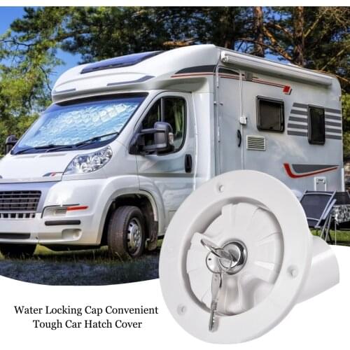 Water Locking Inlet Hatch Filler Cap White For Caravan Motorhome Fresh Water RV Camping Trailer Motorhome Drain Water Tank Caps