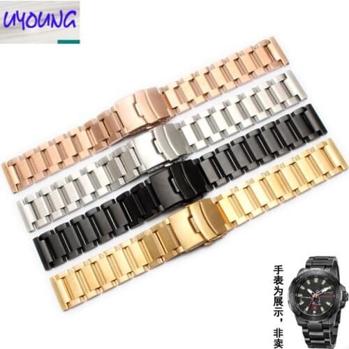 UYOGN Black Steel Bracelet Steel Stainless Steel Bracelet for Wanlong Jeep Watch 20 22 24mm