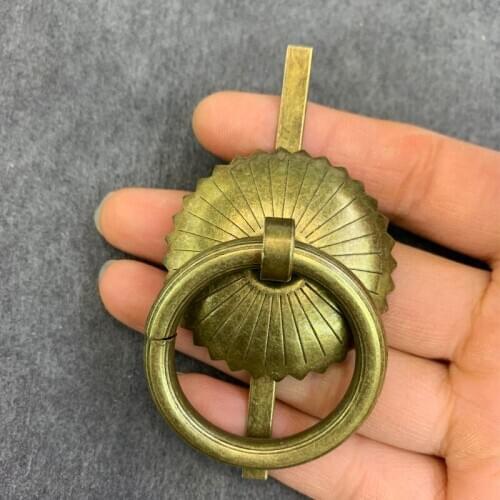 Wooden Jelwery box Vintage Cabinet Knobs and Handles Cupboard Door Drawer Antique Round Shape Pull Ring Handles