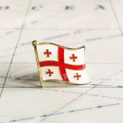 Georgia National Flag Lapel Pins Crystal Epoxy Metal Enamel Badge Paint Brooch Souvenir Suit personality Commemorative