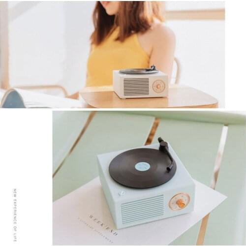 Retro Bluetooth Speaker Vinyl Record Player Bluetooth 5.0 Wireless Speakers Mini Portable TF AUX Audio MP3 Multifunctional