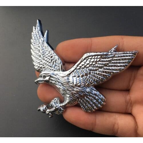 Chrome Metal 3D Eagle Hawk Logo Car Motorcycle Trunk Emblems Badge Decal Sticker