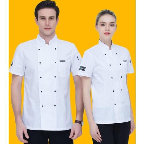 Quality Chef Jacket Short Sleeve Summer Back Breathable Net Chef Work Clothes Long-sleeved Kitchen Food Service Work Wear