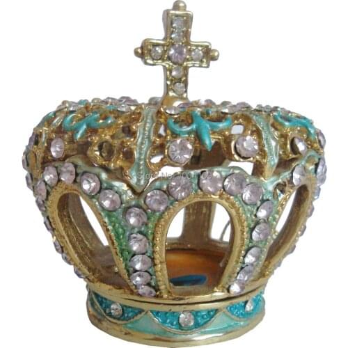 Crown Trinket Box Metal Jewelry Container Decoration