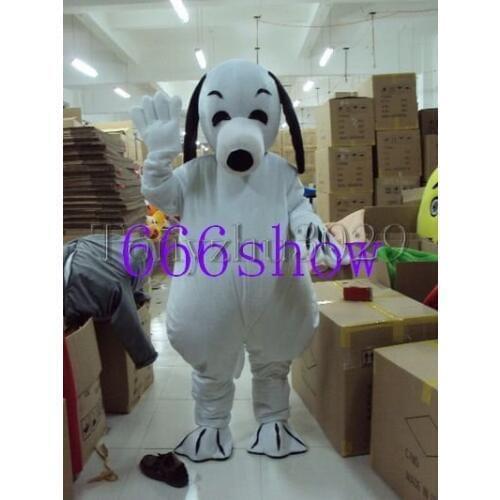 White dog adult size mascot costume free shipping