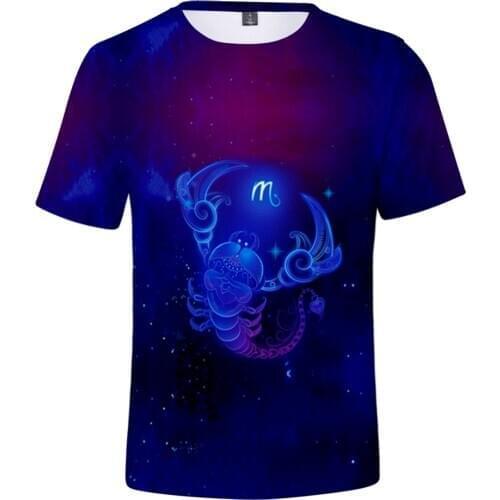Creative 12 Zodiac Signs T shirt Sweatshirt Aries Taurus Gemini Cancer 12 Constellation Men/Women Short sleeve 3D Print T shirt