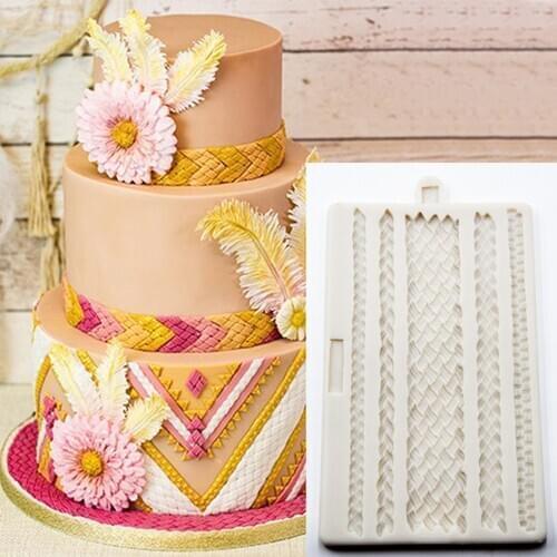 Twist Rope String Shape Silicone Cake Mold Diy Jelly Chocolate Baking Mould Sugar Craft Fondant Cake Border Decorating Tools