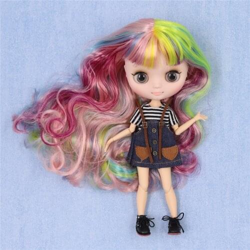 ICY DBS blyth middie doll 1/8 BJD matte face glossy face colorful hair Multi-colored hair joint body 20cm anime toy girls gift