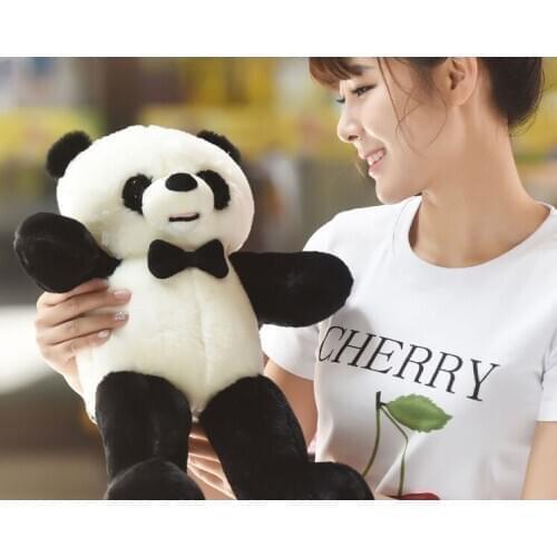 Small cute plush panda toy high quality bow panda doll gift about 50cm 2705