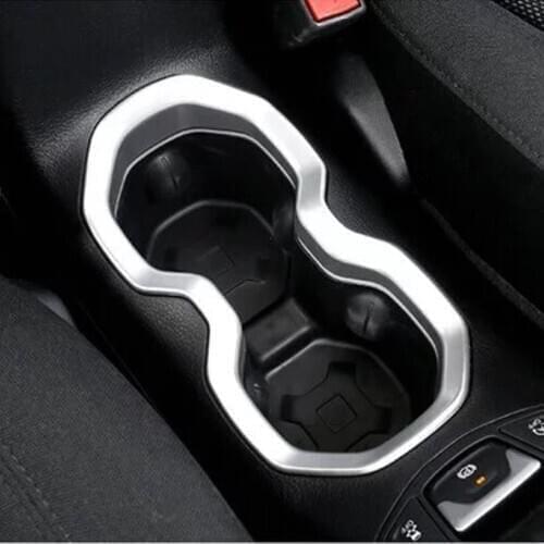 For Jeep Renegade 2014-2019 ABS Matte Car Accessories Front Seat Water Cup Holder Cover Trim Water Bowl Frame Styling