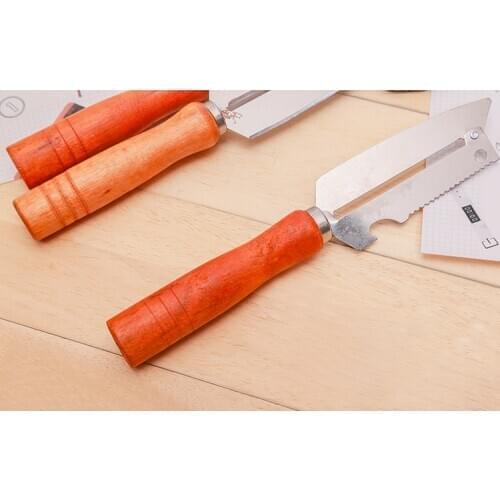 Stainless steel multi purpose peeler wooden handle peeler fish scale planing wood handle four purpose kitchen utility