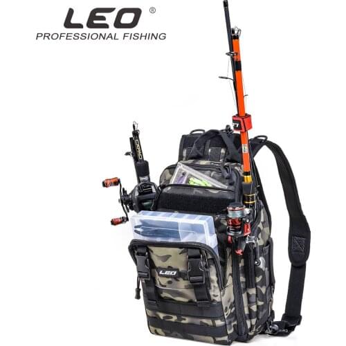 LEO Fishing Storage Bag,Large capacity messenger bag,Outdoor multifunctional double shoulder single shoulder dual-use backpack