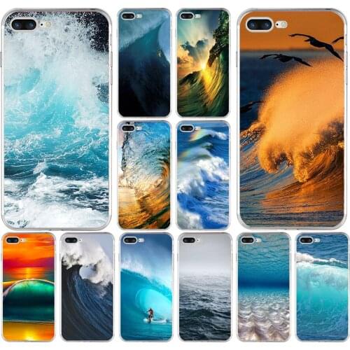 147H Summer sea blue Ocean Waves Soft TPU Silicone Cover Case For Apple iPhone 6 6s 7 8 plus Case