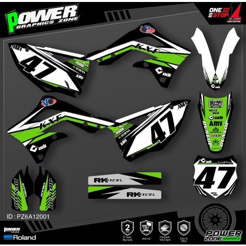 PowerZone Custom Team Graphics Decals Stickers Kit For Kawasaki Decal 2012 2013 2014 2015 KXF450 KX450F001
