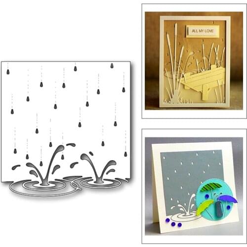 2020 New Rectangle Raindrops Background Rain Metal Cutting Dies For Cut Paper Craft Making Decoration Greeting Card Scrapbooking