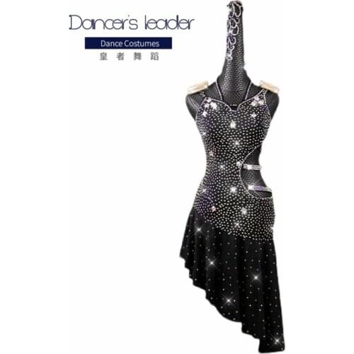 High-end Custom Latin Dance Dress Woman Suspenders Full Diamond Skirt Adult Children Chacha Professional Competition Costumes