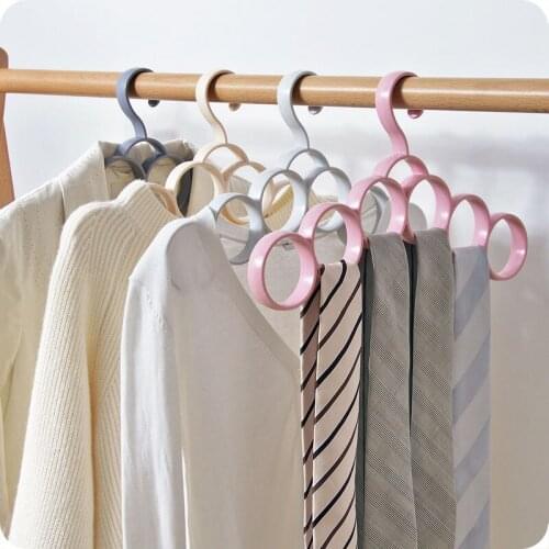 Plain Thickened Clothes Hanger Multifunctional Scarf Belt Rack Plastic Tie Storage Rack Closet Organizers Hangers For Clothes
