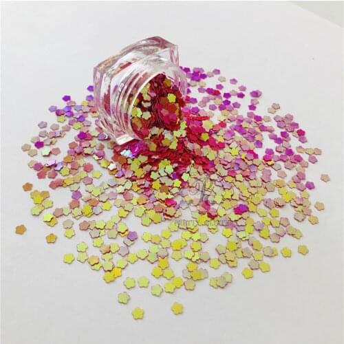 PrettyG 10g-200g Flower Shape 3MM Solvent Resistant Pearl Iridescent Glitter Gel Nail Art Decoration Handwork DIY Accessories