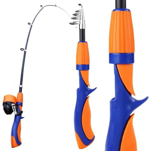 Sougayilang Telescopic Fishing Rod 1.38m 6 Sections High Quality Rubber Handle ABS Reel Seat FRP Material Lake River Fishing