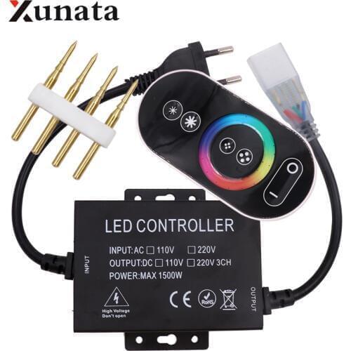 US 110V EU 220V Touch Remote Controller Dimmer RF 1500W For 5050 2835 LED Strip Neon Light