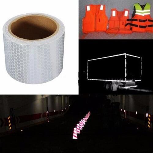 100 pcs/lot Car Style 3m*5cm Reflective Strips Car Stickers Truck Motorcycle Bike Decoration Automobiles Safety Warning Mark