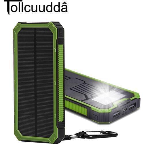 Tollcuudda 10000mah Solar Poverbank For Xiaomi Iphone LG Phone Power Bank Charger Battery Portable Mobile Pover Bank Powerbank