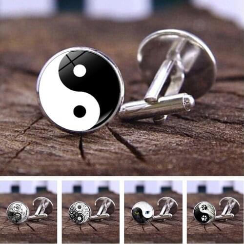 Yin Yang Taichi Cufflinks for Mens Suit Shirt Cuff Links Accessories Gift for Dad Man Shirt Cufflinks High Quality Birthday Gift