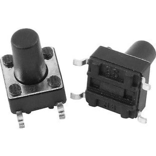 100pcs Momentary Tact Tactile Push Button Switch SMD SMT PCB 4 Pin 6 x 6x4.3/5/6/7/8/9/10/11/12/13/14mm